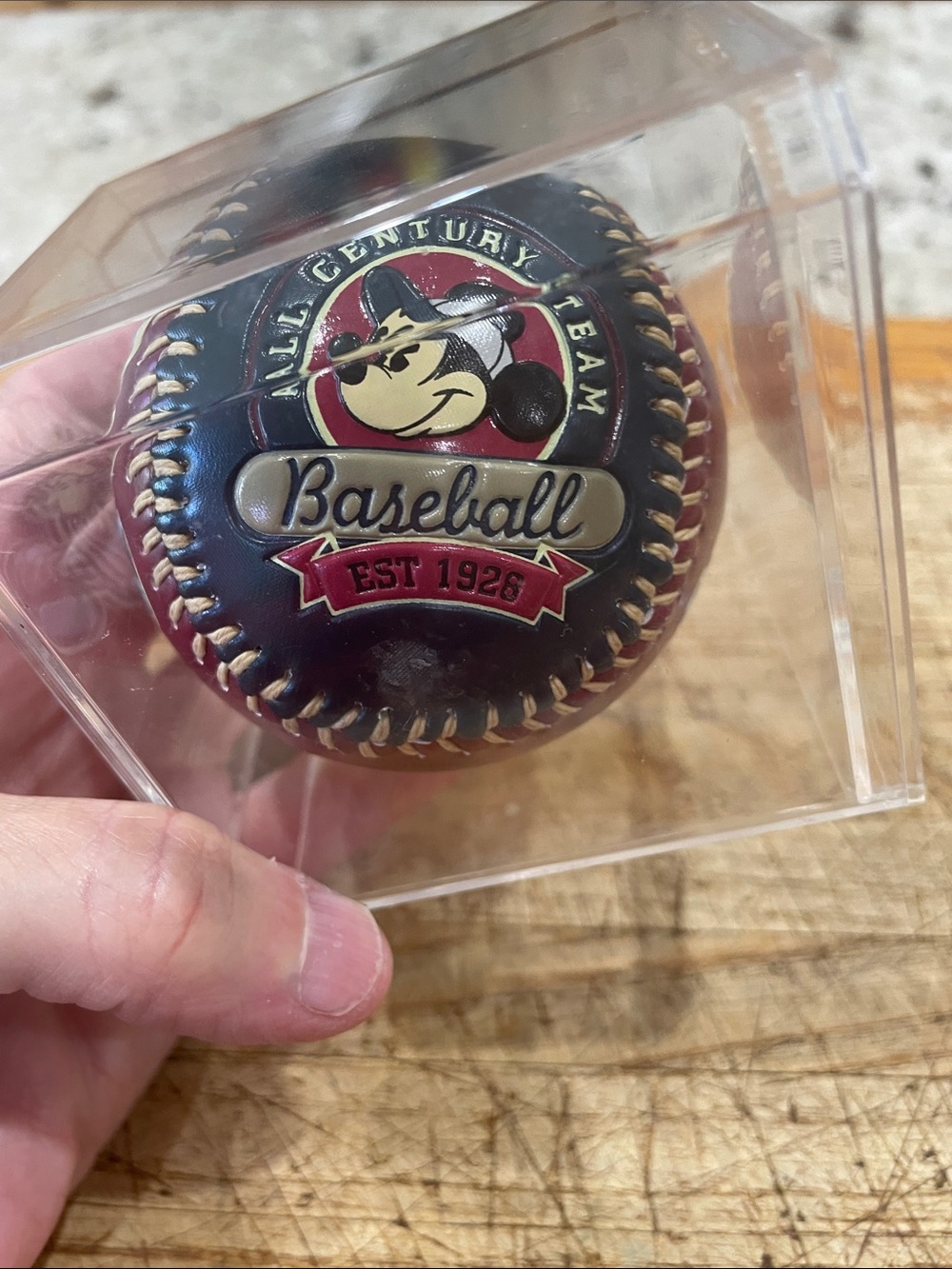 Disney collectible Mickey Baseball with plastic case